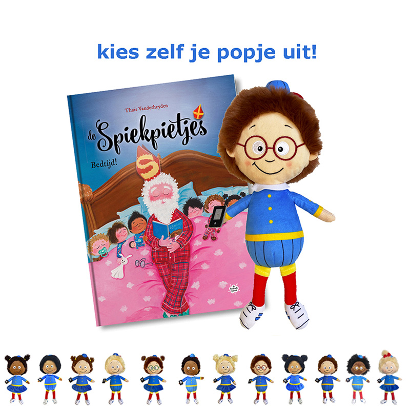 voordeelpakket met boek en pop van de Spiekpietjes: Spiekpietjes Bedtijd
