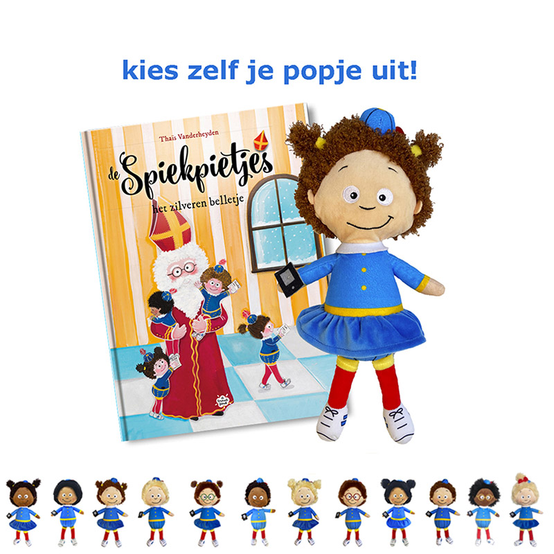 Voordeelpakket met boek en pop van de spiekpietjes. Het zilveren belletje